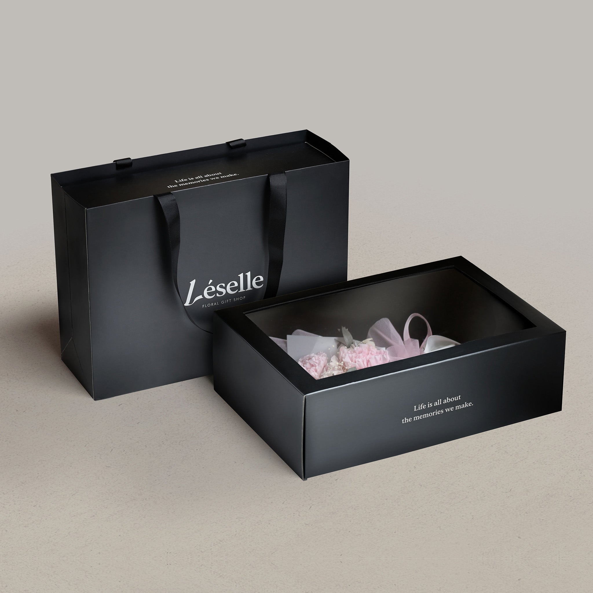 Soft Pink Duo Preserved Carnation Bouquet