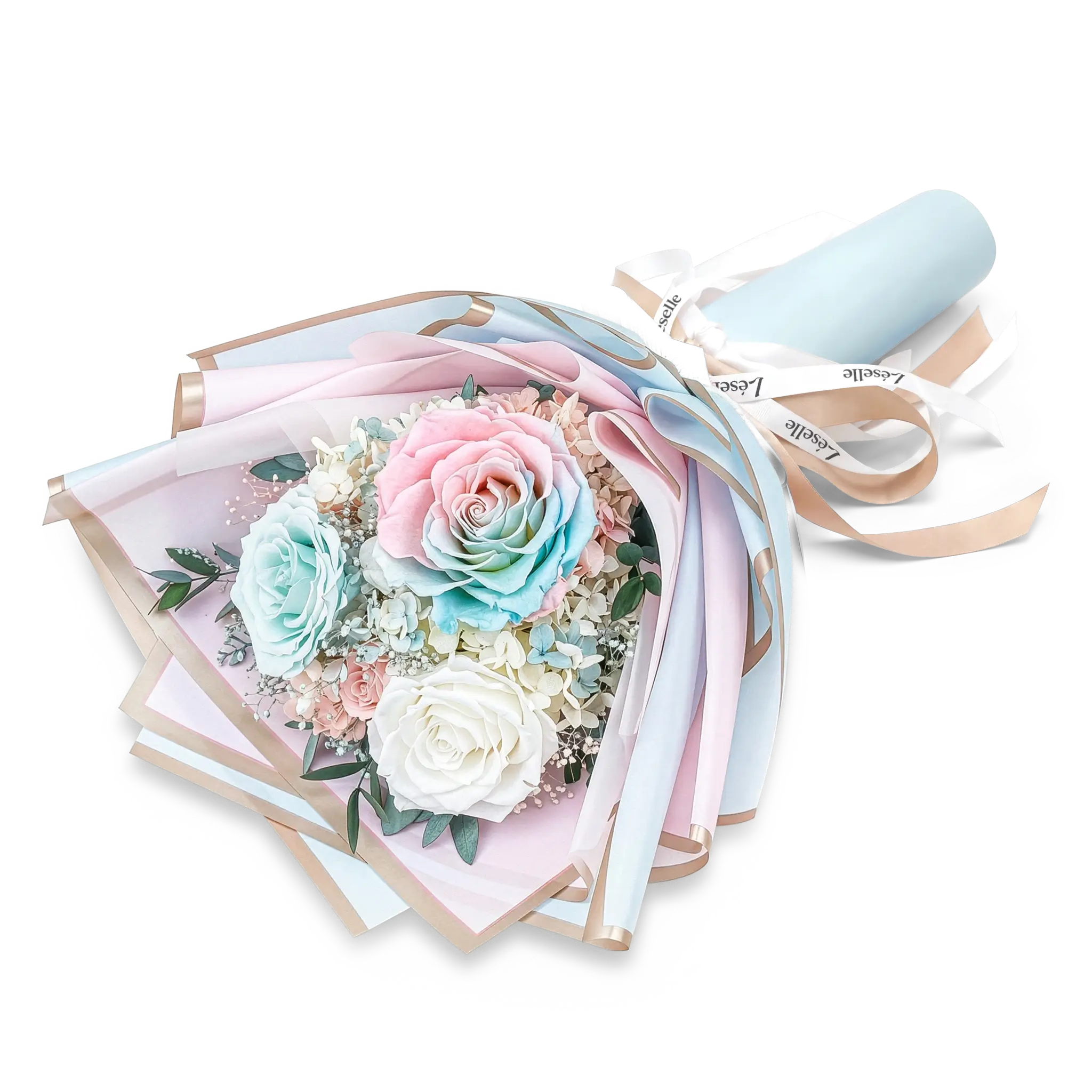 Ethereal Pastel Preserved Rose Bouquet