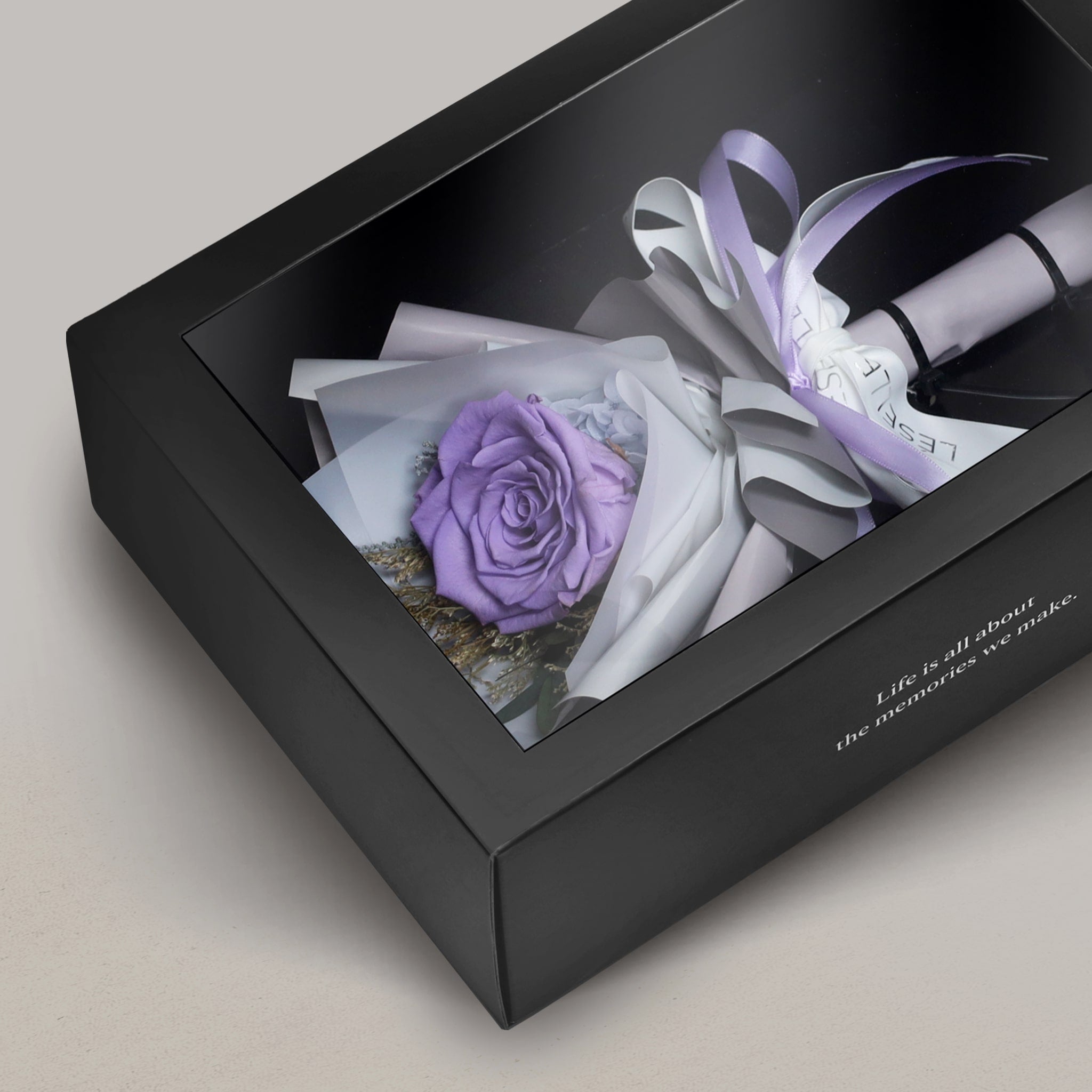 Elegant Lavender Single Preserved Rose Bouquet