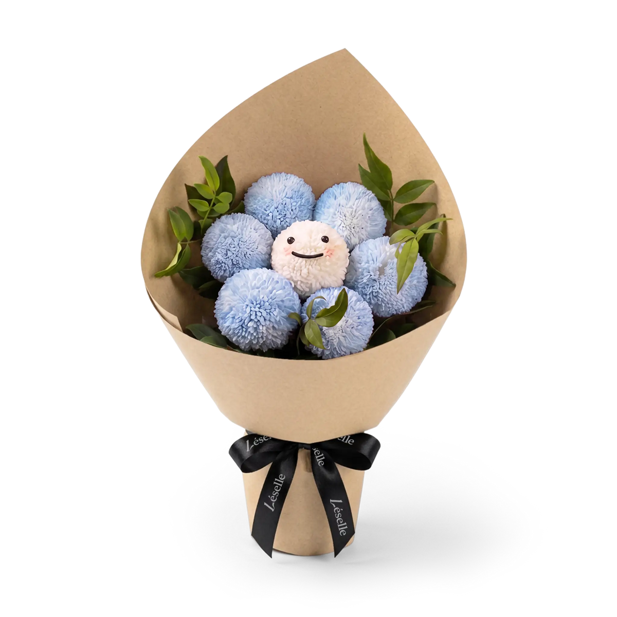 蔚藍微笑乒乓菊花束