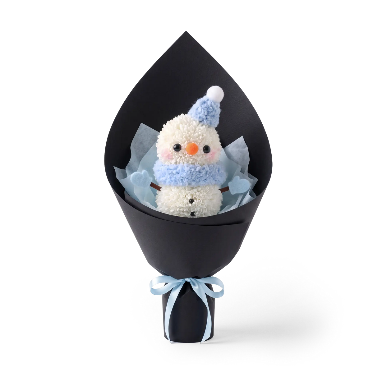 Baby Blue Winter Snowman Pompon Bouquet