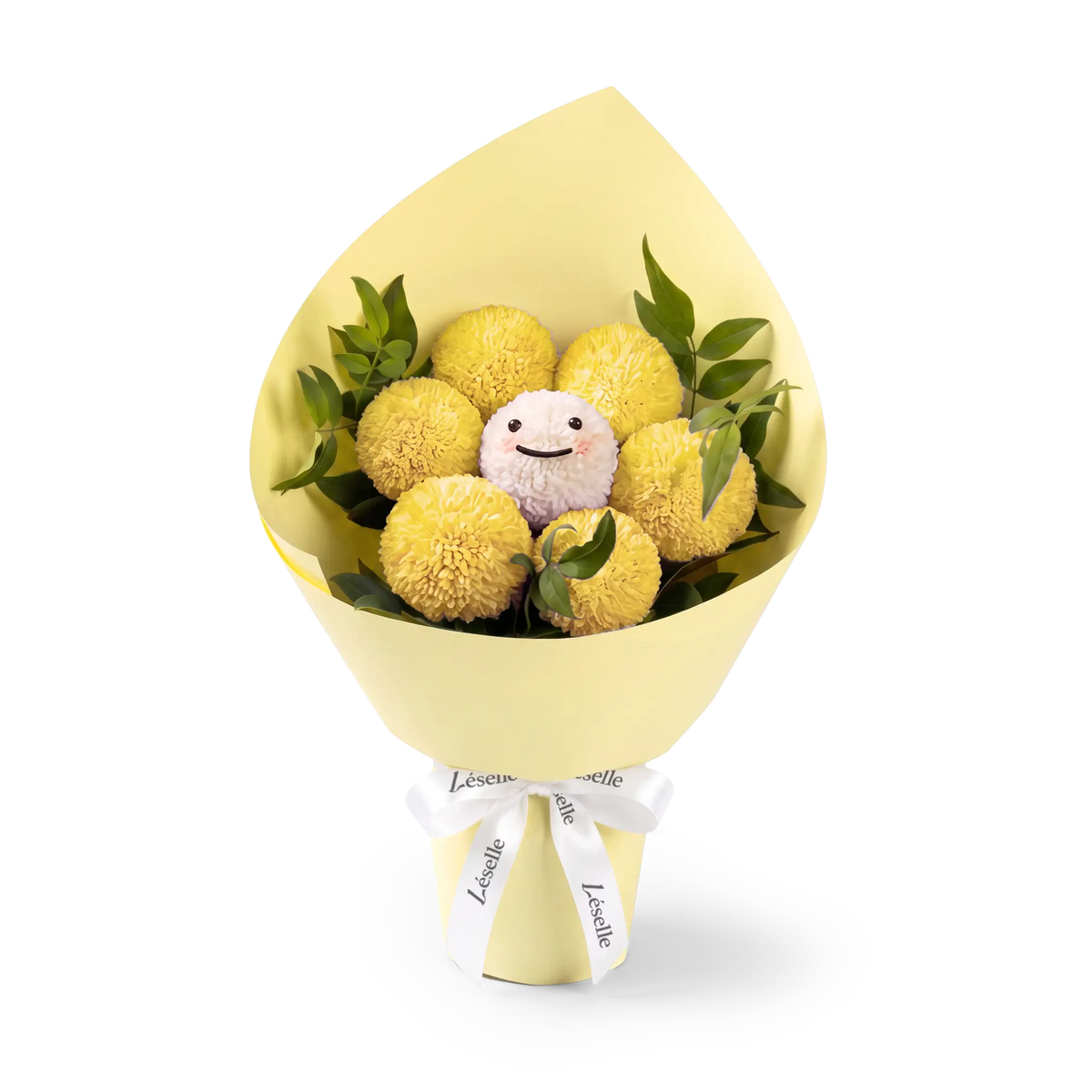 暖陽黃微笑乒乓菊花束