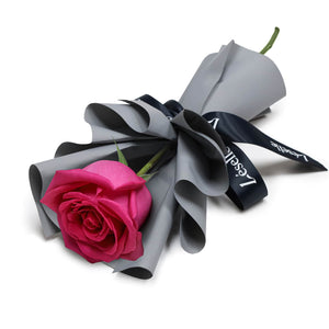 Fresh Flower Bouquet - Single Fuchsia Rose