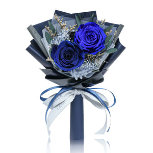 Mini Preserved Rose Bouquet - Blue