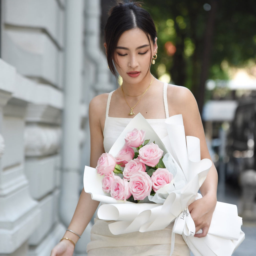 Fresh Flower Bouquet - Lychee Pink Roses - 9/11 Roses